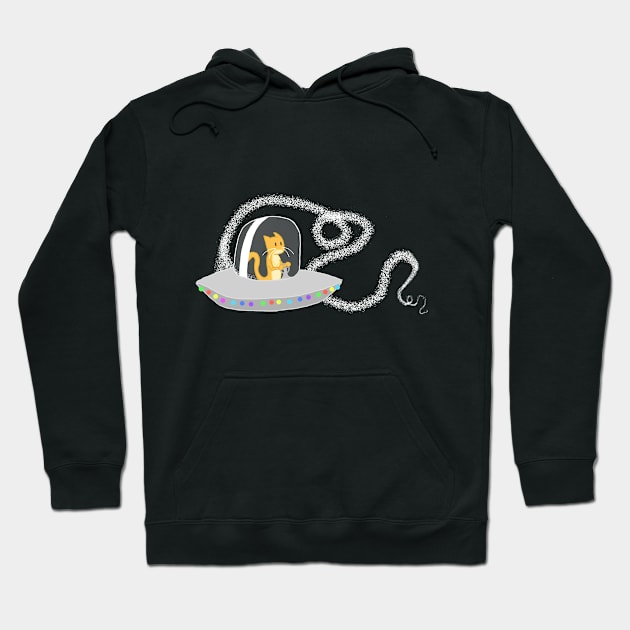 Unidentified Flying Cat Hoodie by MesozoicArt